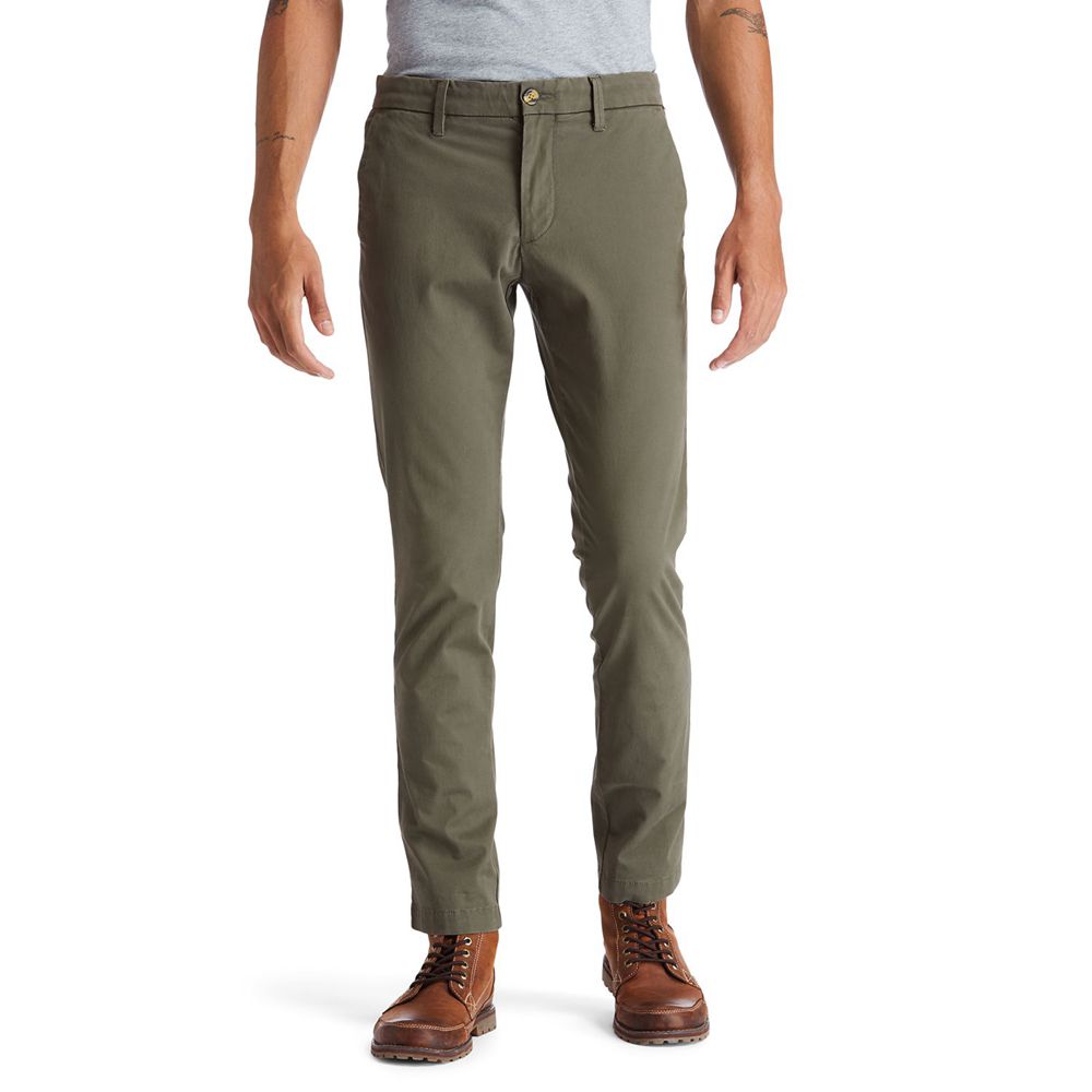 Timberland Mens Pants Sargent Lake Slim Stretch Chino - Olive - India PJ5429170